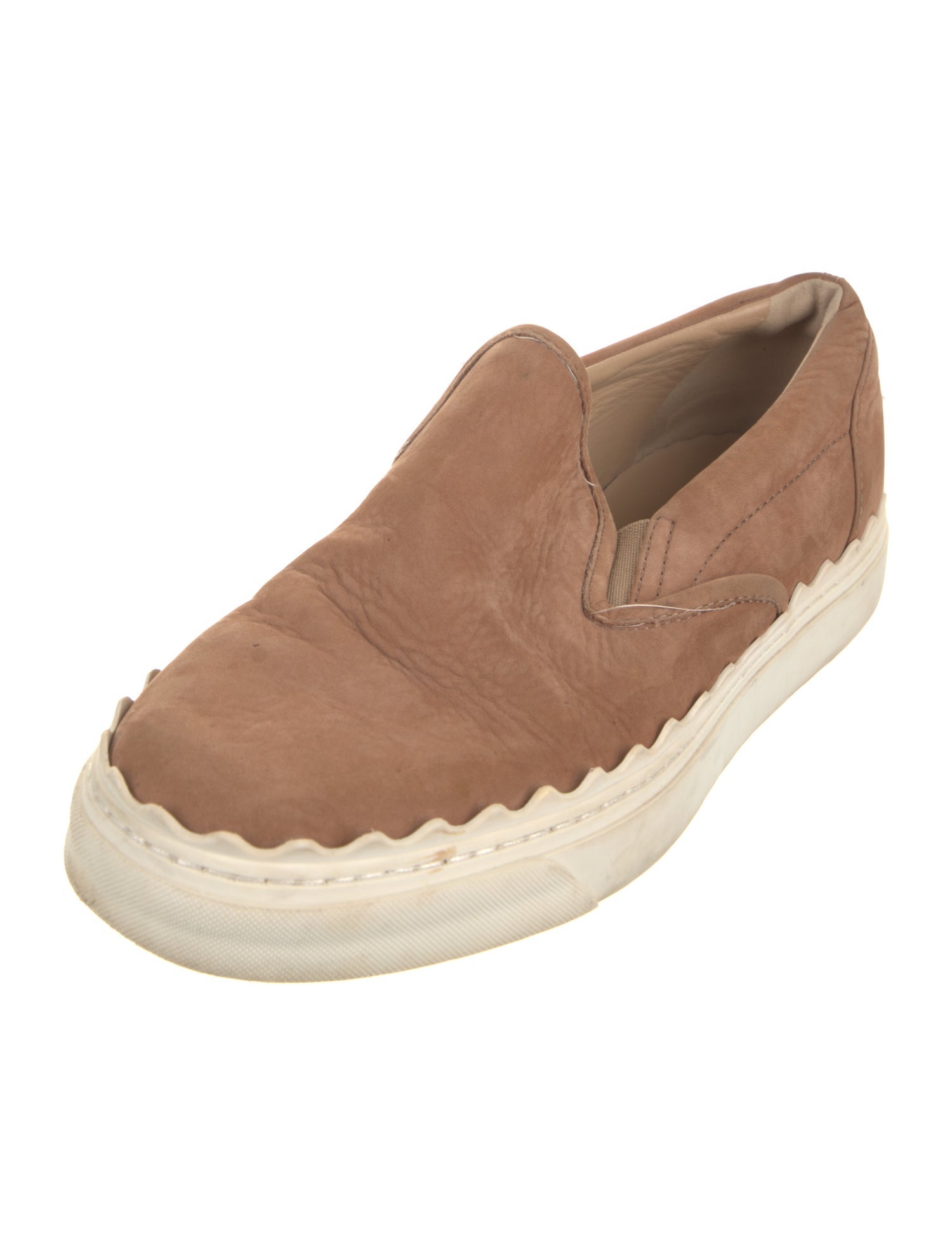 Chloé Suede Scalloped Accent Sneakers