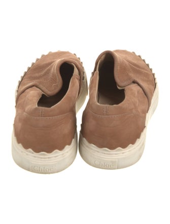 Chloé Suede Scalloped Accent Sneakers
