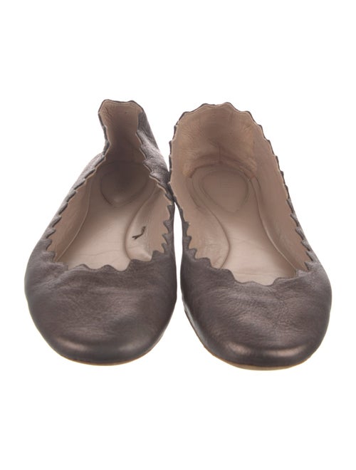Chloé Leather Scalloped Accent Ballet Flats