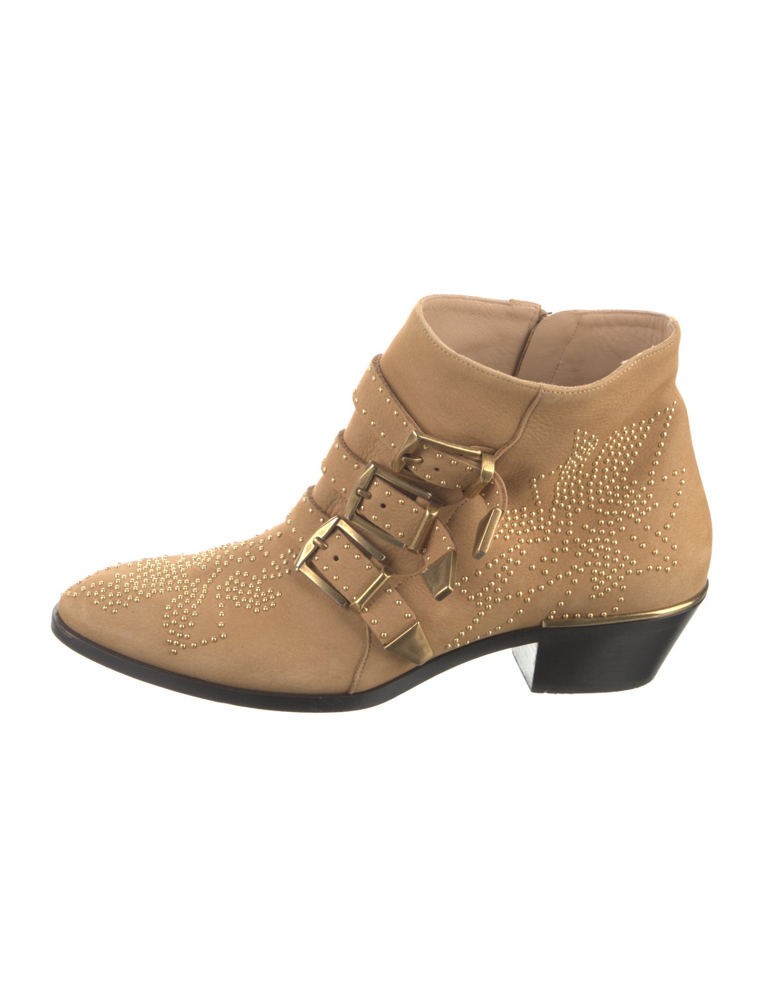 Chloé Leather Studded Accents Boots