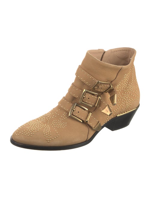 Chloé Leather Studded Accents Boots