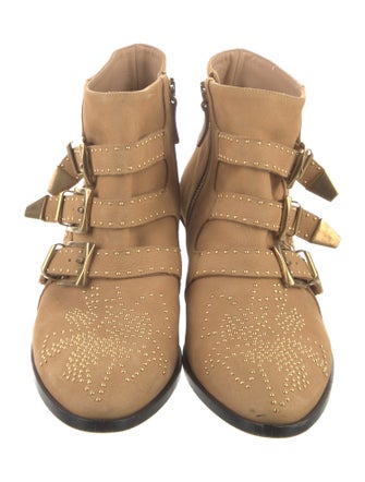 Chloé Leather Studded Accents Boots