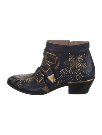 Chloé Leather Studded Accents Boots