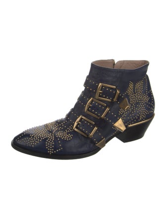 Chloé Leather Studded Accents Boots