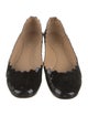 Chloé Patent Leather Scalloped Accent Ballet Flats