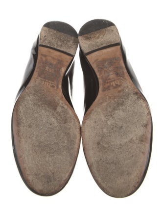 Chloé Patent Leather Scalloped Accent Ballet Flats