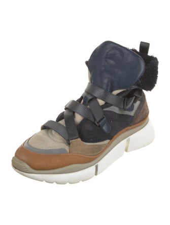 Chloé Canvas Printed Wedge Sneakers