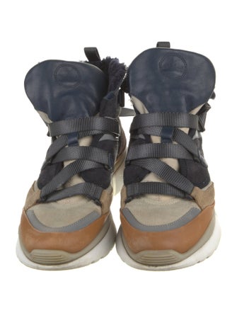 Chloé Canvas Printed Wedge Sneakers