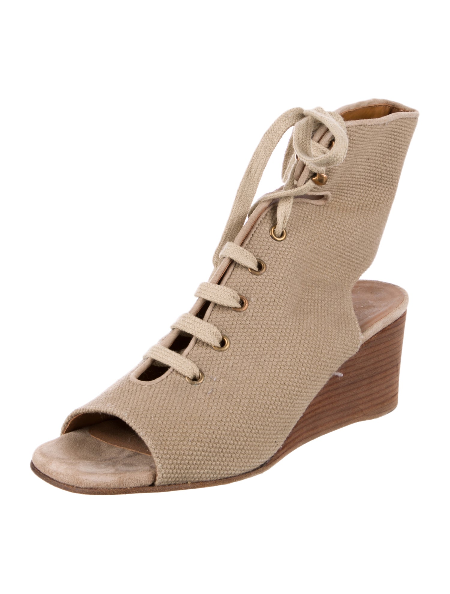 Chloé Canvas Cutout Accent Sandals