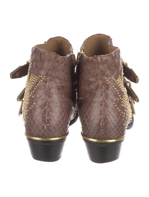 Chloé Python Studded Accents Western Boots