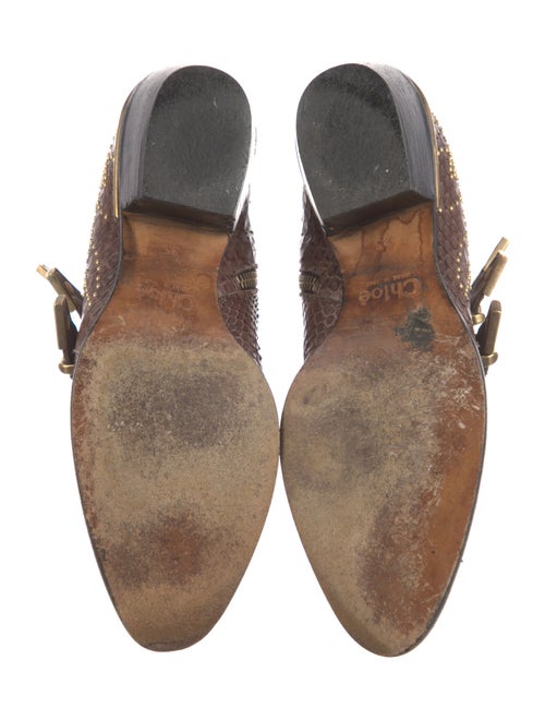 Chloé Python Studded Accents Western Boots