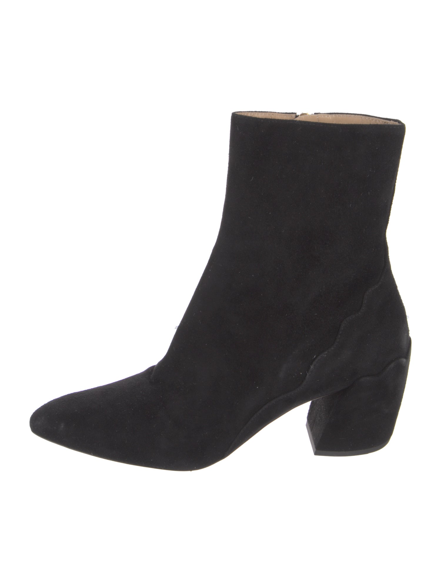 Chloé Suede Scalloped Accent Boots