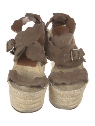 Chloé Suede Scalloped Accent Espadrilles