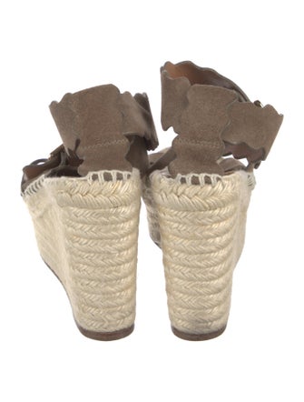 Chloé Suede Scalloped Accent Espadrilles