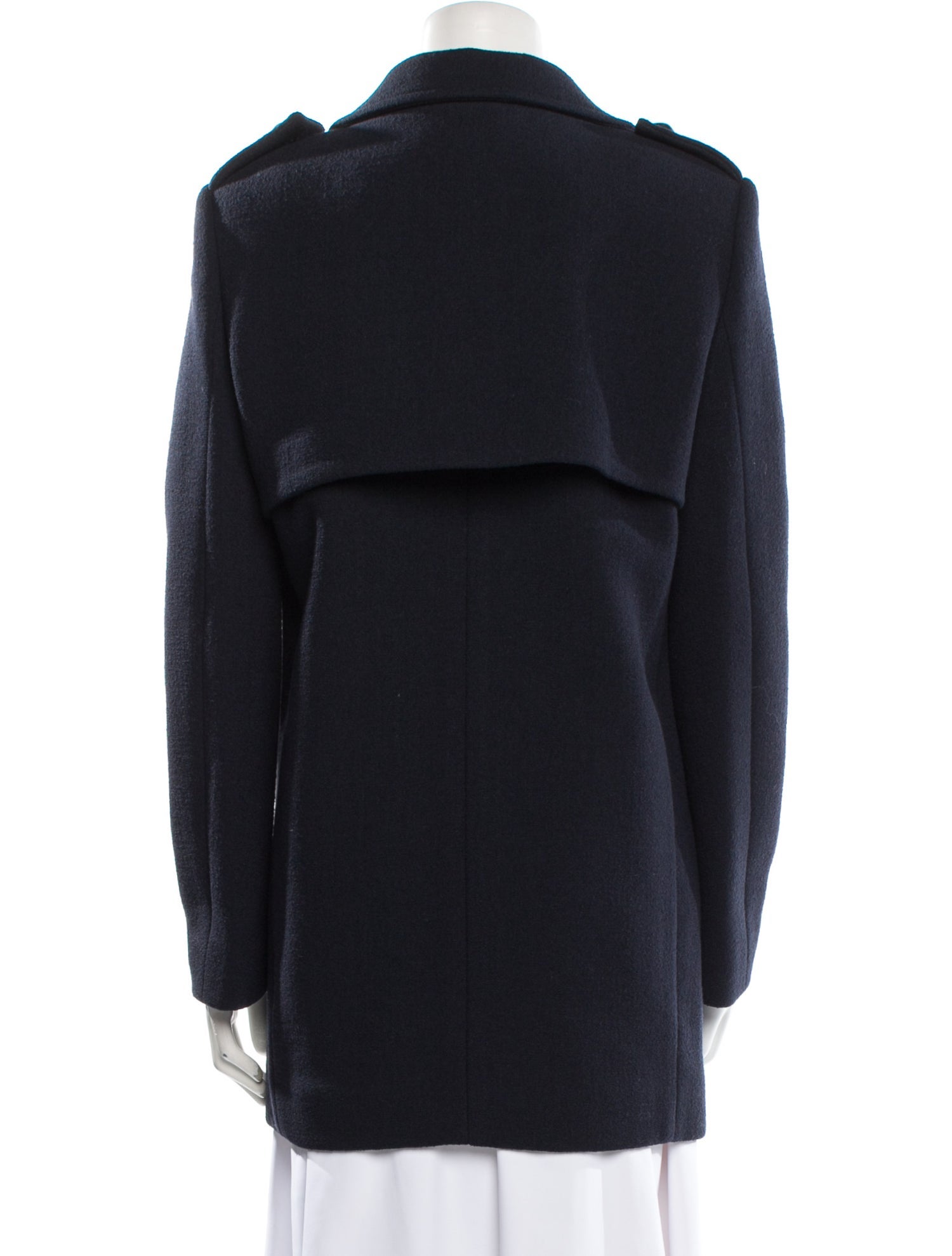 【関税&送料込】Chloe' Virgin Wool Blend Peacoat Chloé Chloé Virgin Wool Peacoat Blue Pointed Collar Short