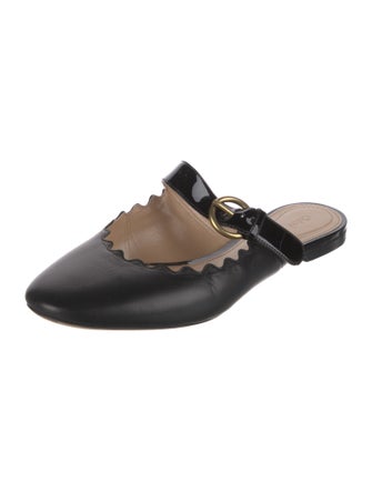 Chloé Leather Scalloped Accent Mules