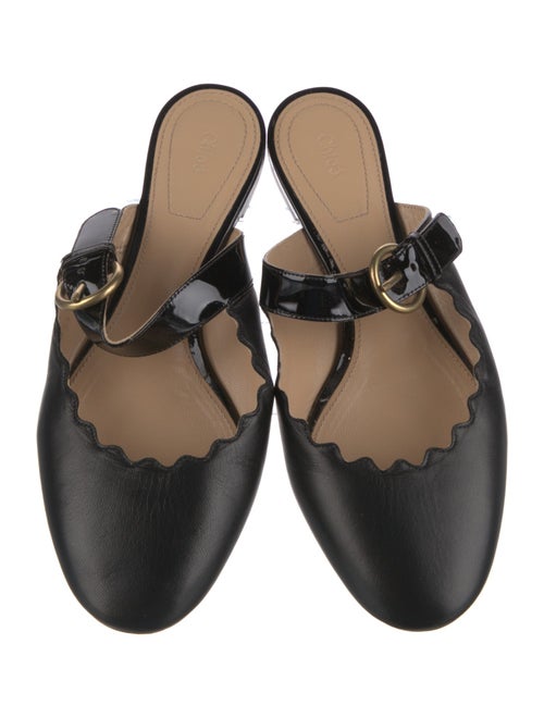 Chloé Leather Scalloped Accent Mules