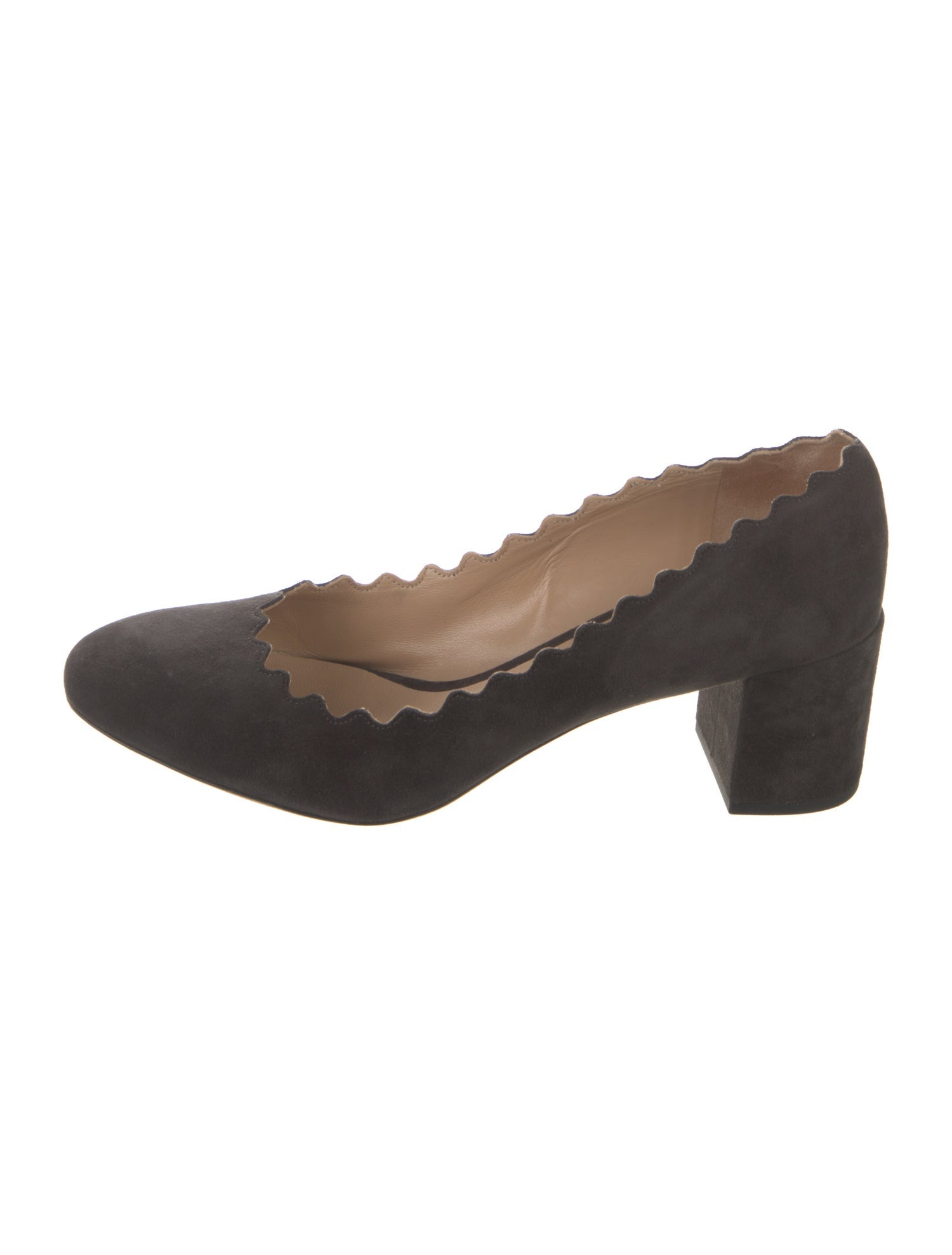 Chloé Suede Scalloped Accent Pumps