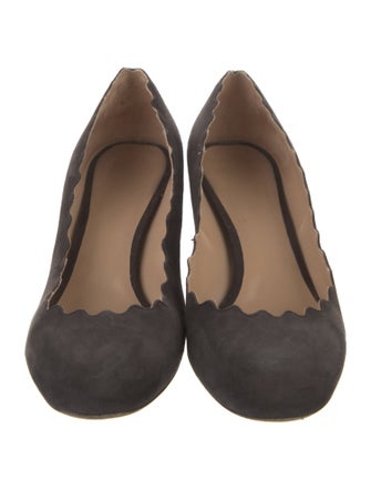 Chloé Suede Scalloped Accent Pumps