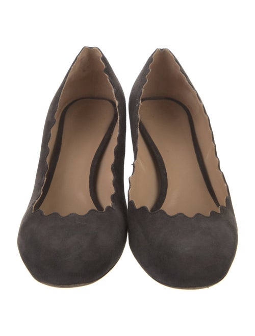 Chloé Suede Scalloped Accent Pumps