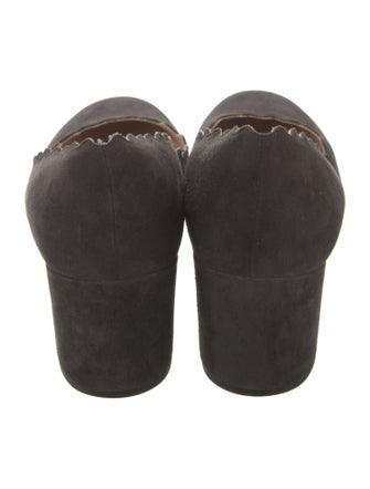 Chloé Suede Scalloped Accent Pumps