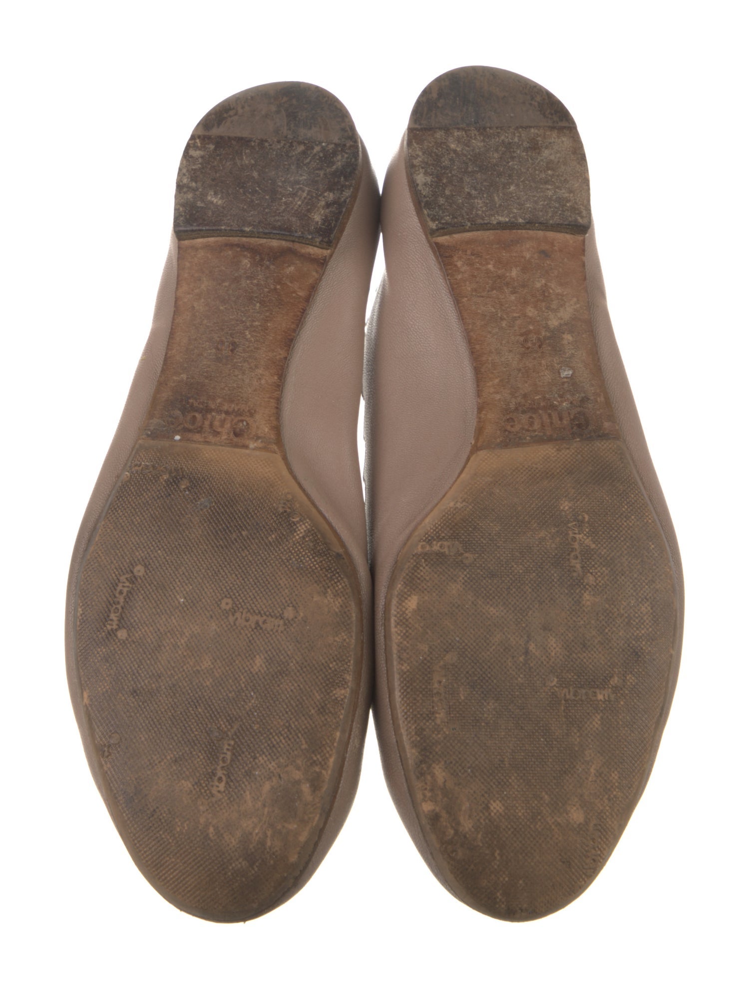 Chloé Leather Scalloped Accent Ballet Flats