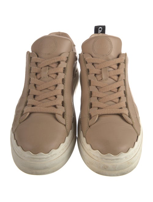 Chloé Leather Scalloped Accent Sneakers