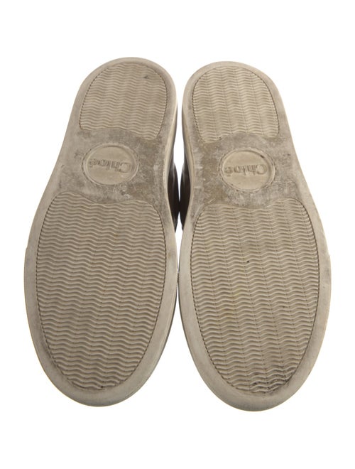 Chloé Leather Scalloped Accent Sneakers