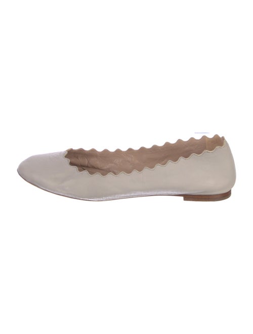 Chloé Leather Scalloped Accent Ballet Flats