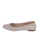 Chloé Leather Scalloped Accent Ballet Flats