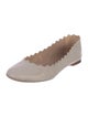 Chloé Leather Scalloped Accent Ballet Flats
