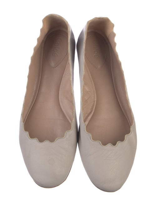 Chloé Leather Scalloped Accent Ballet Flats