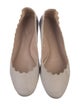 Chloé Leather Scalloped Accent Ballet Flats