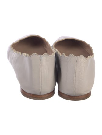 Chloé Leather Scalloped Accent Ballet Flats