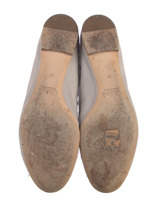 Chloé Leather Scalloped Accent Ballet Flats
