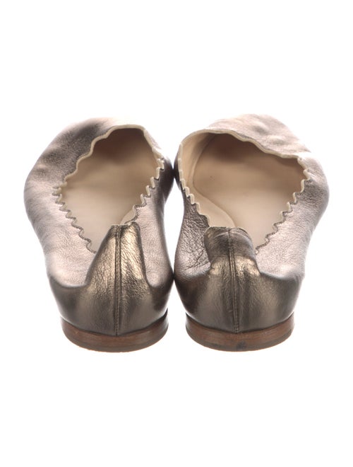 Chloé Leather Scalloped Accent Flats