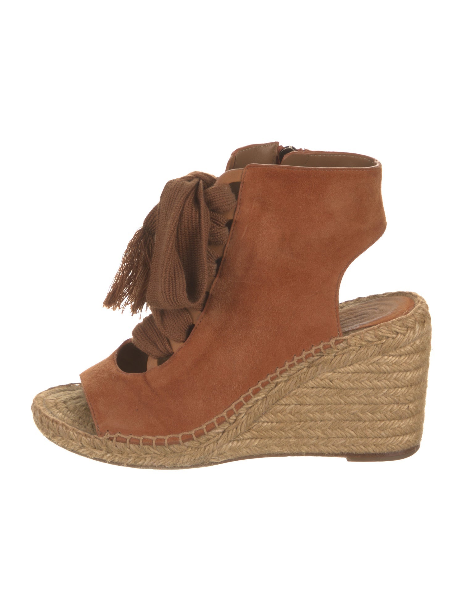 Chloé Suede Tassel Accents Espadrilles