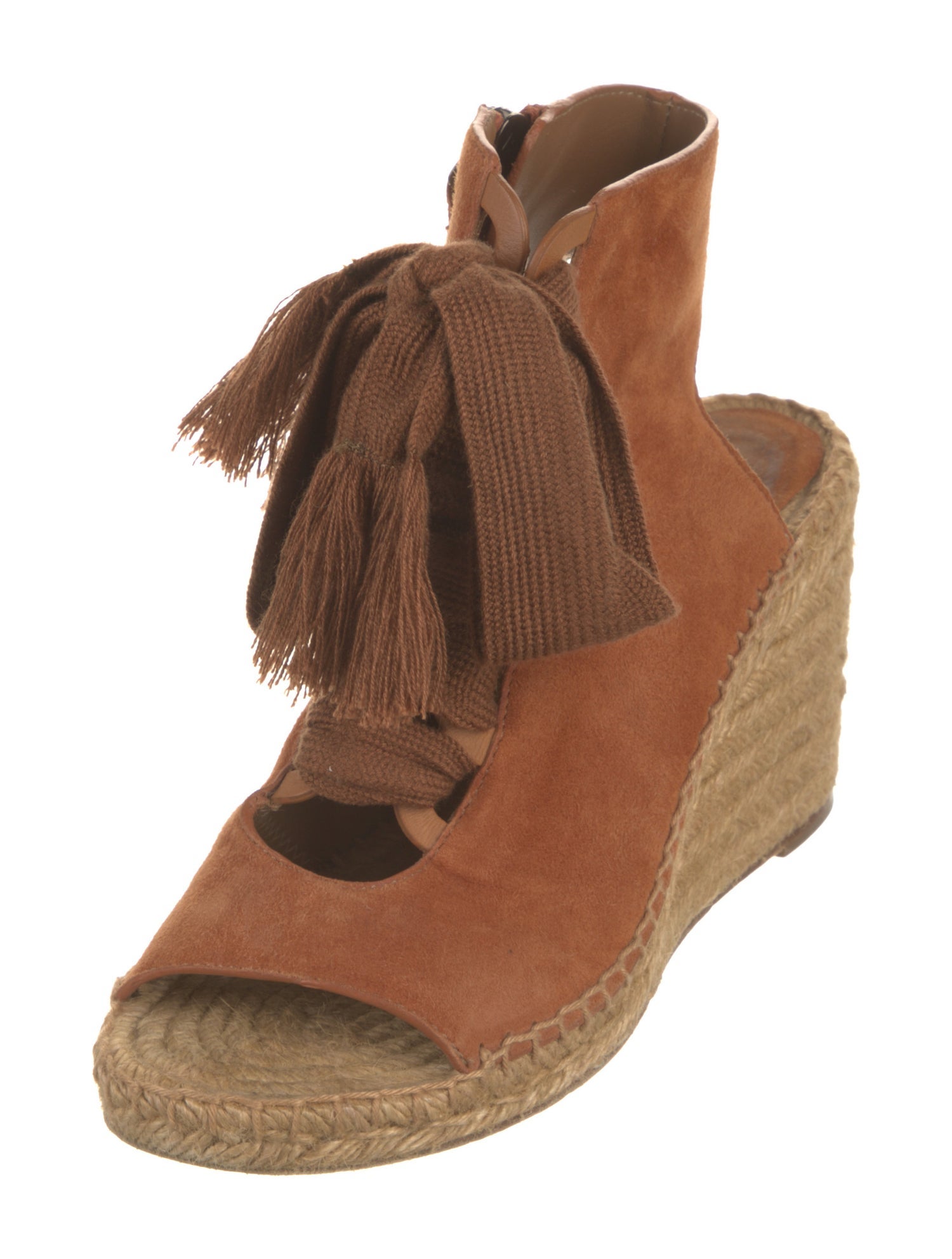 Chloé Suede Tassel Accents Espadrilles