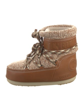 Chloé Leather Printed Lace-Up Boots