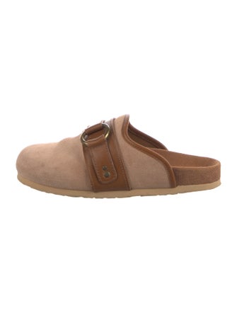 See by Chloé Suede Leather Trim Embellishment Mules