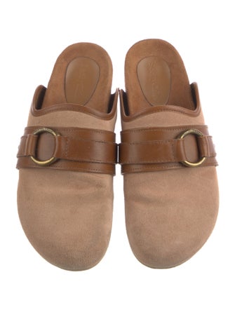 See by Chloé Suede Leather Trim Embellishment Mules