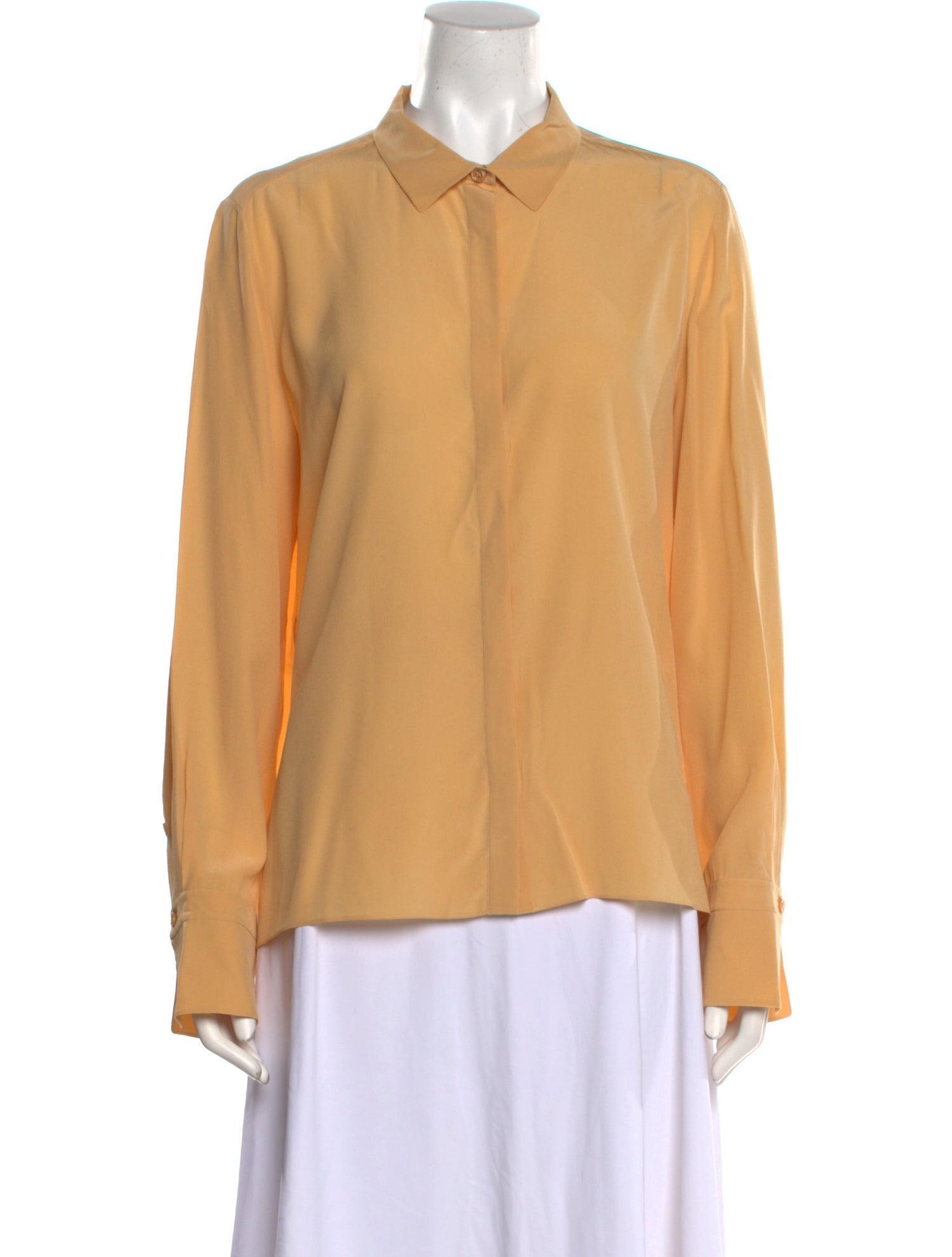 Chloé Silk Long Sleeve Button-Up Top