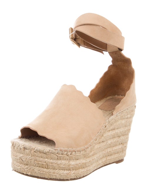 Chloé Suede Scalloped Accent Espadrilles