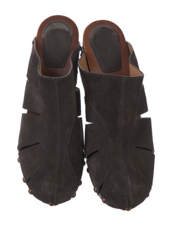 Chloé Suede Cutout Accent Mules