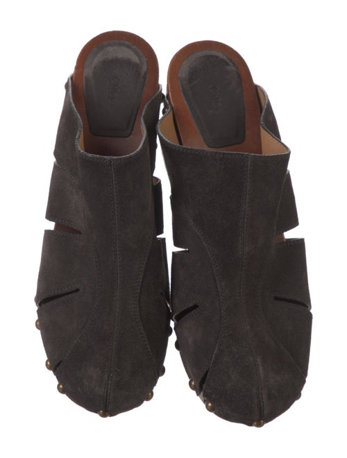 Chloé Suede Cutout Accent Mules