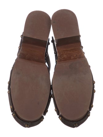 Chloé Suede Cutout Accent Mules