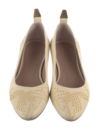 Chloé Leather Studded Accents Flats