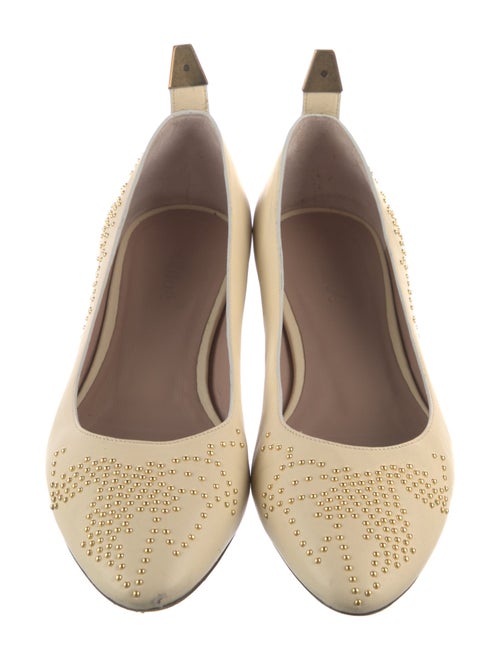 Chloé Leather Studded Accents Flats
