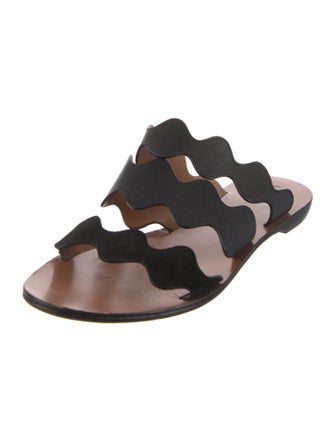 Chloé Leather Scalloped Accent Slides