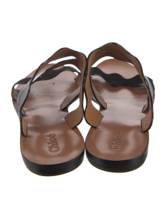 Chloé Leather Scalloped Accent Slides